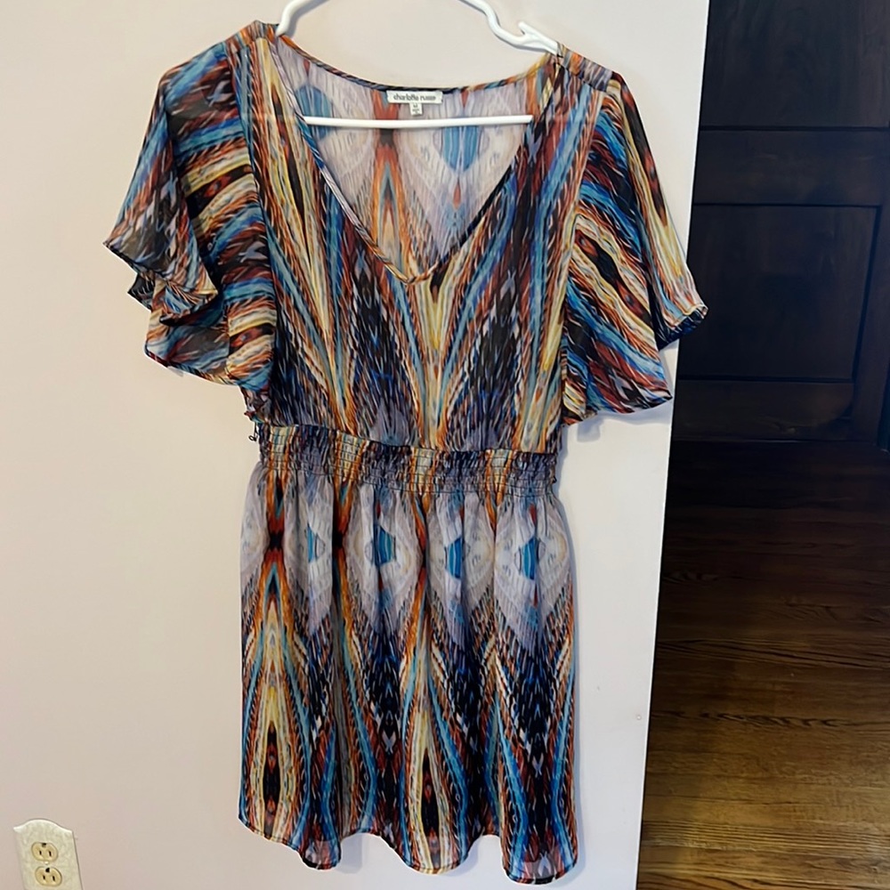 Charlotte russe woman’s mid length spring colorful designed dress